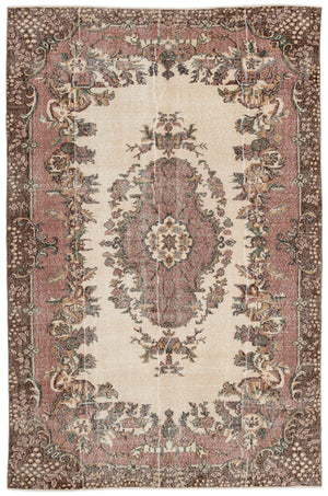 Naturel Over Dyed Vintage Rug 6'6'' x 9'9'' ft 199 x 297 cm