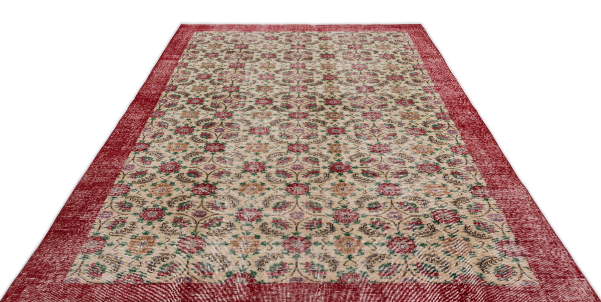 Retro Over Dyed Vintage Rug 6&#39;9&#39;&#39; x 10&#39;1&#39;&#39; ft 206 x 308 cm