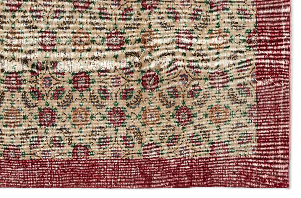 Retro Over Dyed Vintage Rug 6&#39;9&#39;&#39; x 10&#39;1&#39;&#39; ft 206 x 308 cm