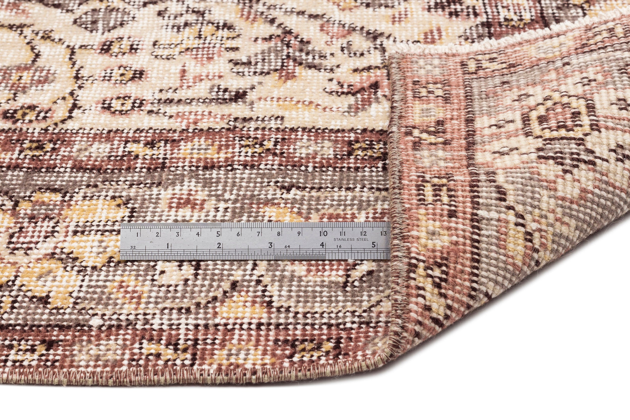 Beige Over Dyed Vintage Rug 5'1'' x 8'8'' ft 156 x 263 cm