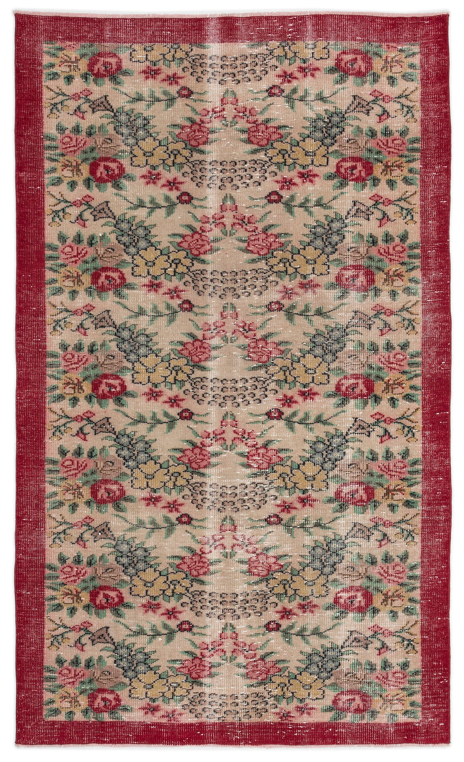 Retro Over Dyed Vintage Rug 5'3'' x 8'4'' ft 161 x 253 cm