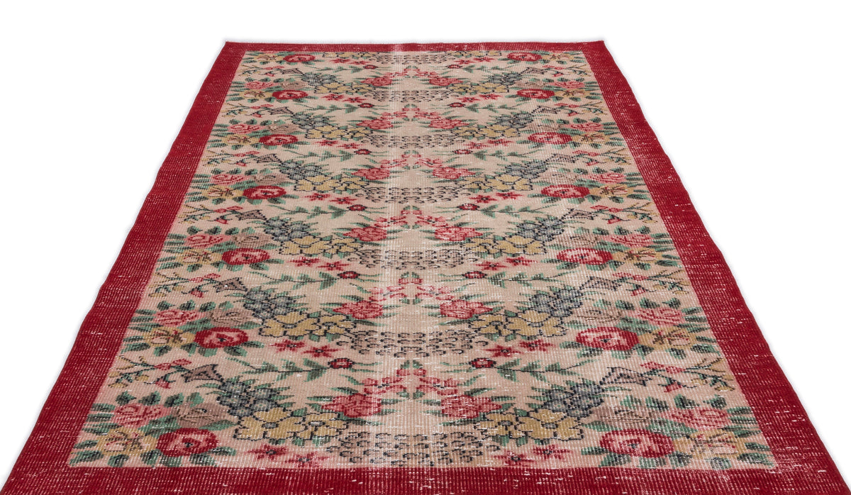 Retro Over Dyed Vintage Rug 5&#39;3&#39;&#39; x 8&#39;4&#39;&#39; ft 161 x 253 cm