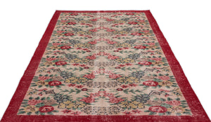 Retro Over Dyed Vintage Rug 5'3'' x 8'4'' ft 161 x 253 cm
