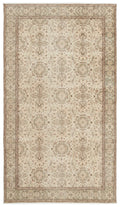 Beige Over Dyed Vintage Rug 4'12'' x 8'11'' ft 152 x 272 cm