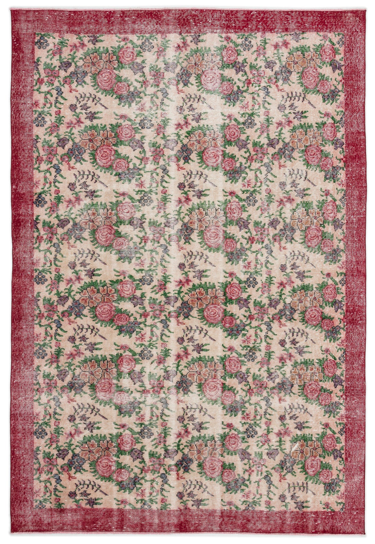 Retro Over Dyed Vintage Rug 6&#39;2&#39;&#39; x 9&#39;2&#39;&#39; ft 188 x 280 cm