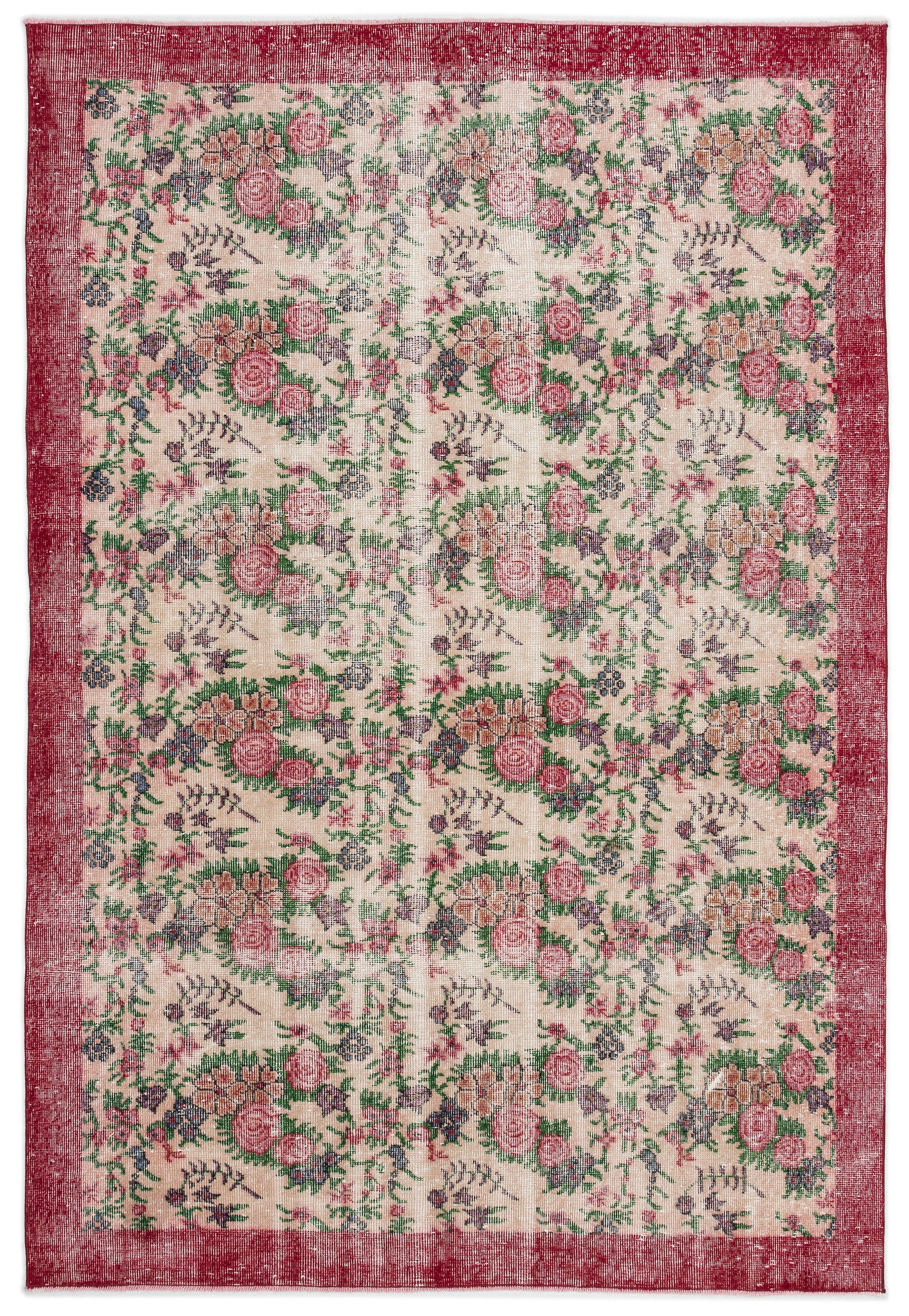 Retro Over Dyed Vintage Rug 6'2'' x 9'2'' ft 188 x 280 cm