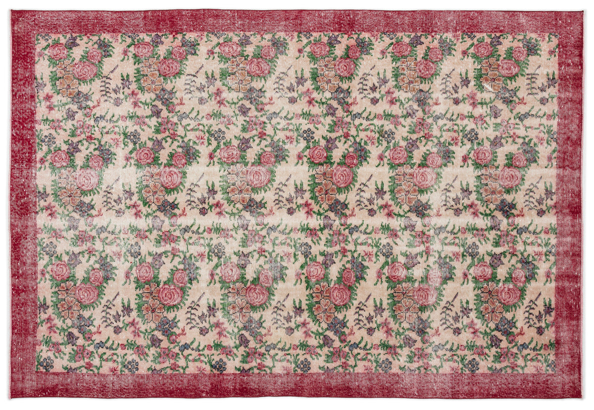 Retro Over Dyed Vintage Rug 6&#39;2&#39;&#39; x 9&#39;2&#39;&#39; ft 188 x 280 cm