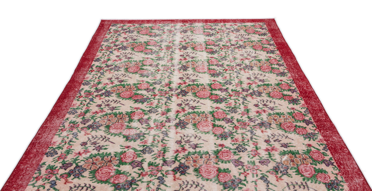 Retro Over Dyed Vintage Rug 6&#39;2&#39;&#39; x 9&#39;2&#39;&#39; ft 188 x 280 cm