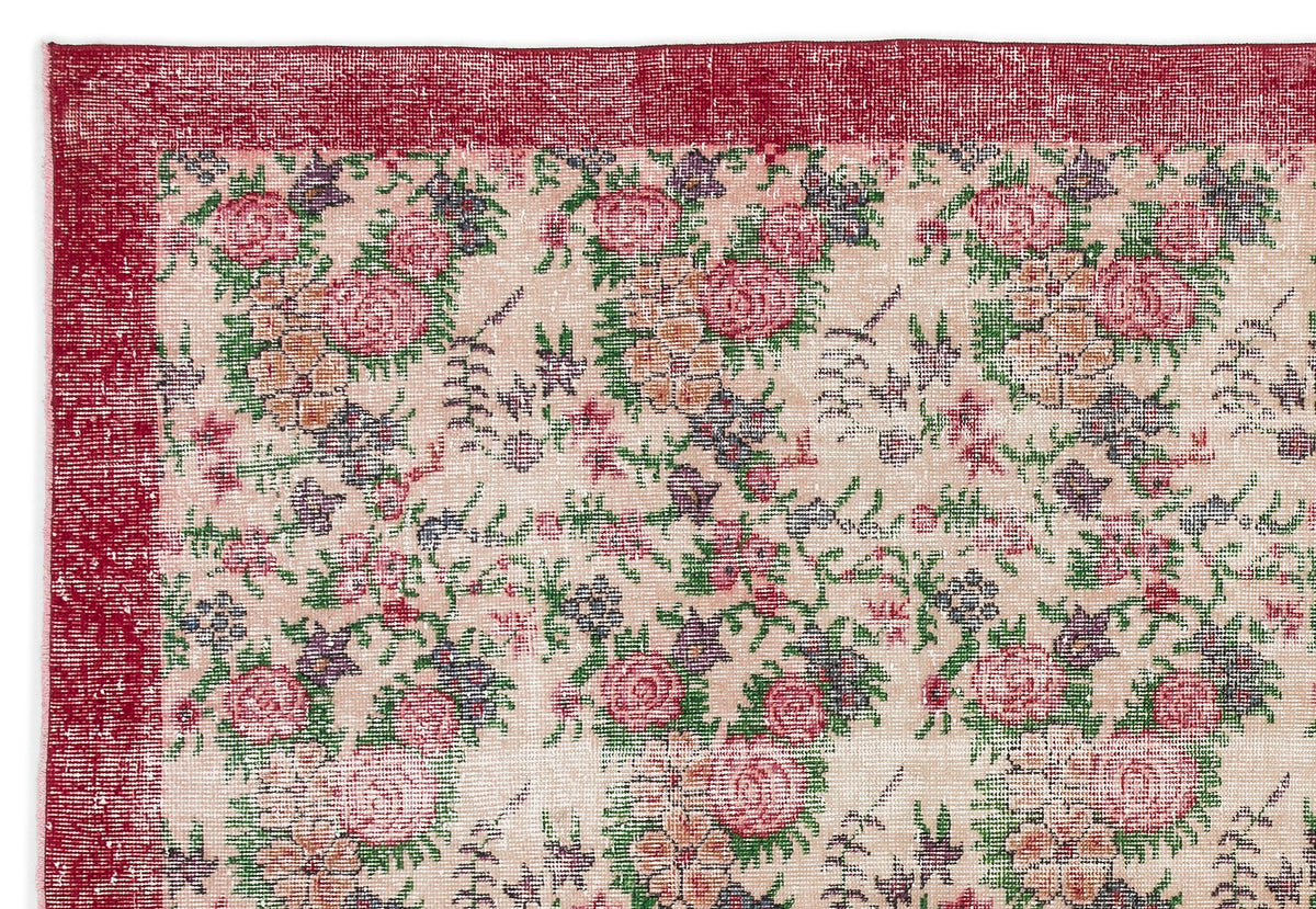 Retro Over Dyed Vintage Rug 6&#39;2&#39;&#39; x 9&#39;2&#39;&#39; ft 188 x 280 cm