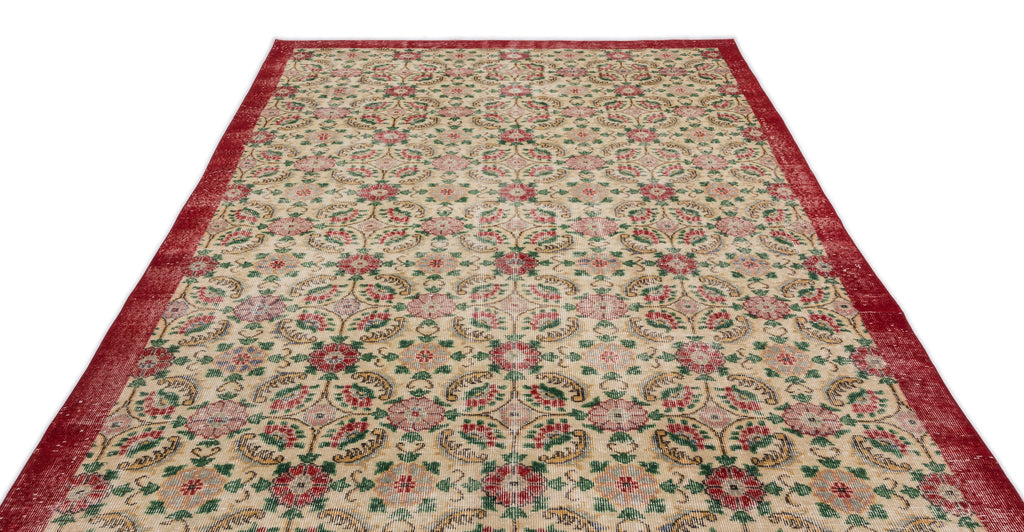Retro Over Dyed Vintage Rug 6'7'' x 10'6'' ft 200 x 320 cm