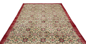 Retro Over Dyed Vintage Rug 6'7'' x 10'6'' ft 200 x 320 cm