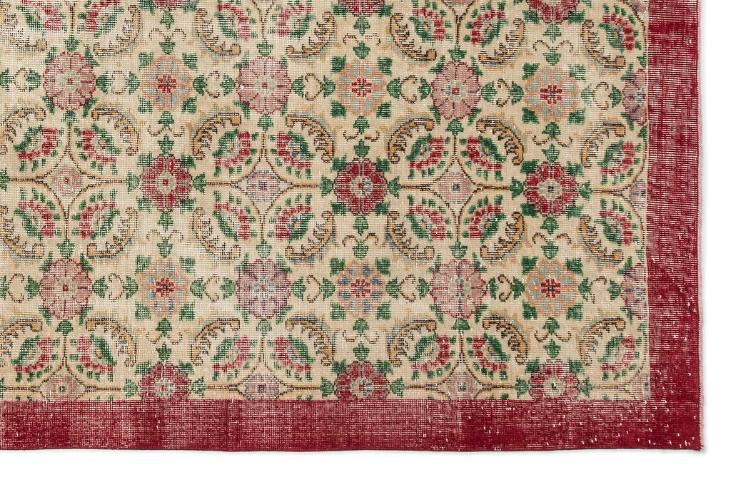Retro Over Dyed Vintage Rug 6'7'' x 10'6'' ft 200 x 320 cm