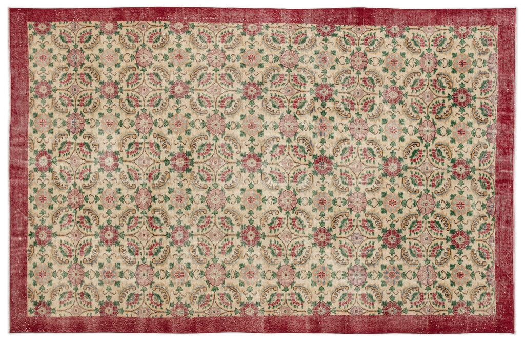 Retro Over Dyed Vintage Rug 6'7'' x 10'6'' ft 200 x 320 cm