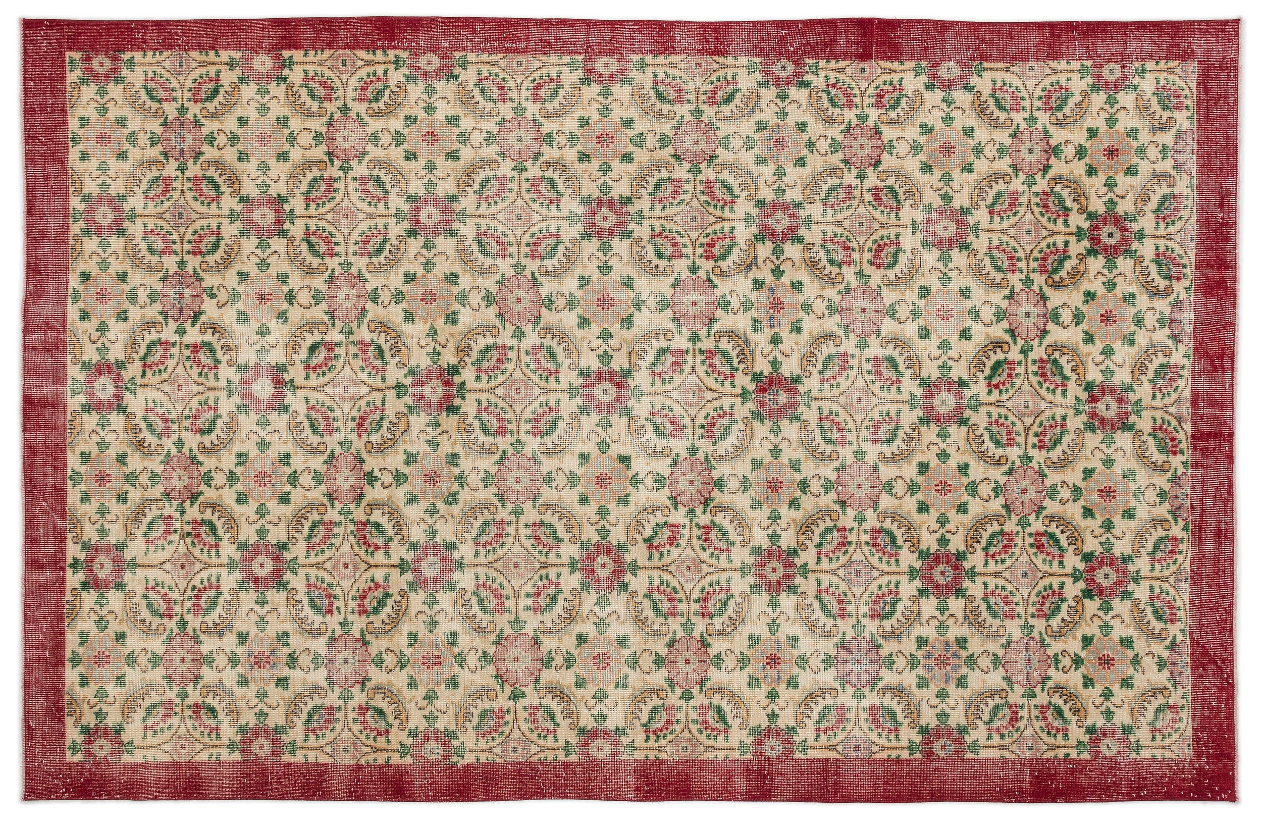 Retro Over Dyed Vintage Rug 6'7'' x 10'6'' ft 200 x 320 cm