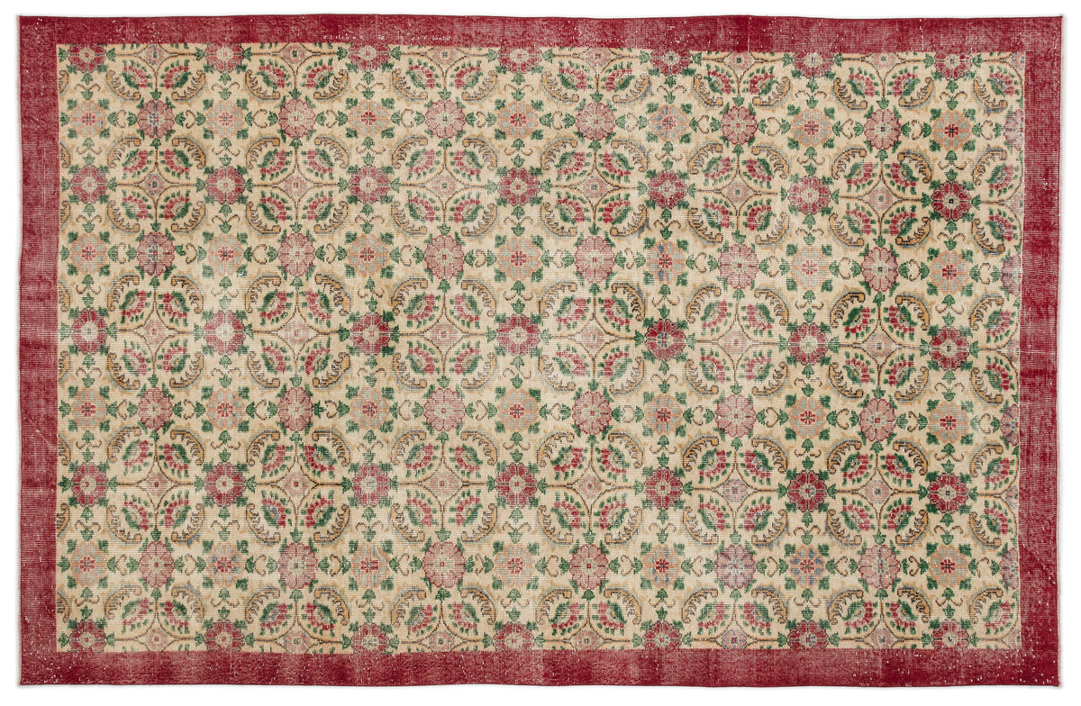 Retro Over Dyed Vintage Rug 6&#39;7&#39;&#39; x 10&#39;6&#39;&#39; ft 200 x 320 cm