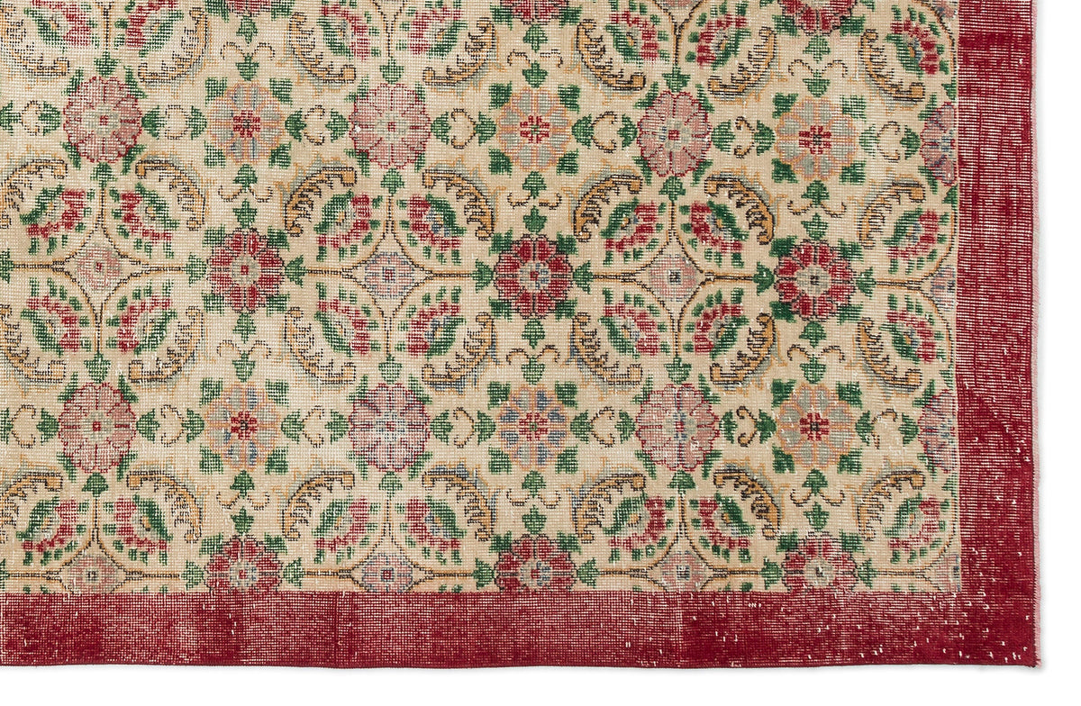 Retro Over Dyed Vintage Rug 6&#39;7&#39;&#39; x 10&#39;6&#39;&#39; ft 200 x 320 cm