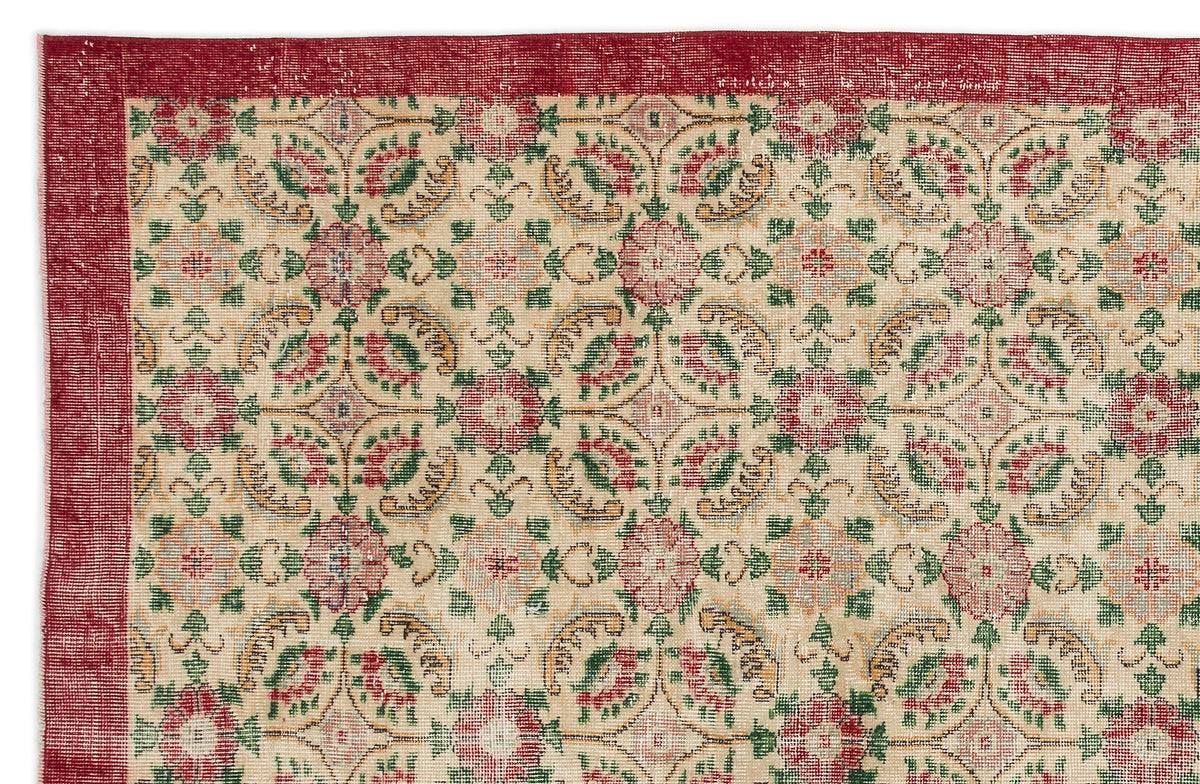 Retro Over Dyed Vintage Rug 6&#39;7&#39;&#39; x 10&#39;6&#39;&#39; ft 200 x 320 cm