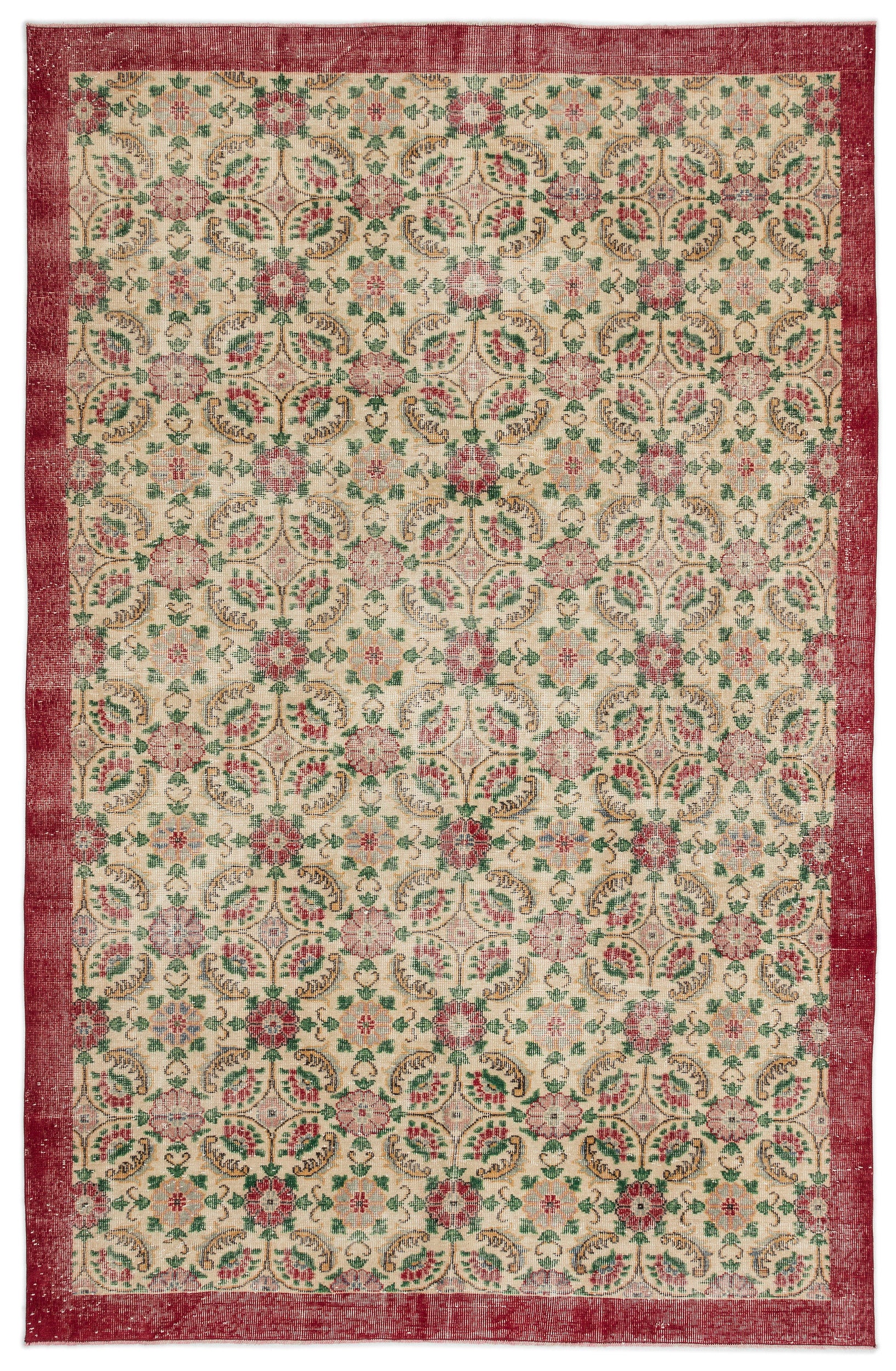 Retro Over Dyed Vintage Rug 6'7'' x 10'6'' ft 200 x 320 cm