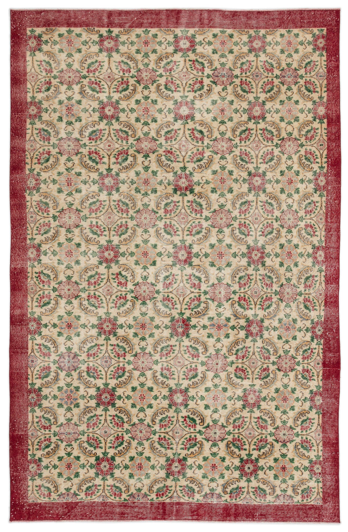 Retro Over Dyed Vintage Rug 6&#39;7&#39;&#39; x 10&#39;6&#39;&#39; ft 200 x 320 cm