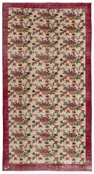 Retro Over Dyed Vintage Rug 5'3'' x 9'9'' ft 160 x 298 cm