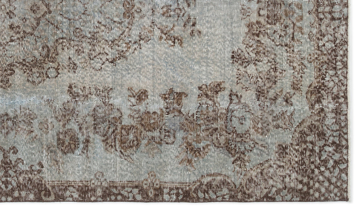 Blue Over Dyed Vintage Rug 5&#39;3&#39;&#39; x 9&#39;3&#39;&#39; ft 160 x 282 cm