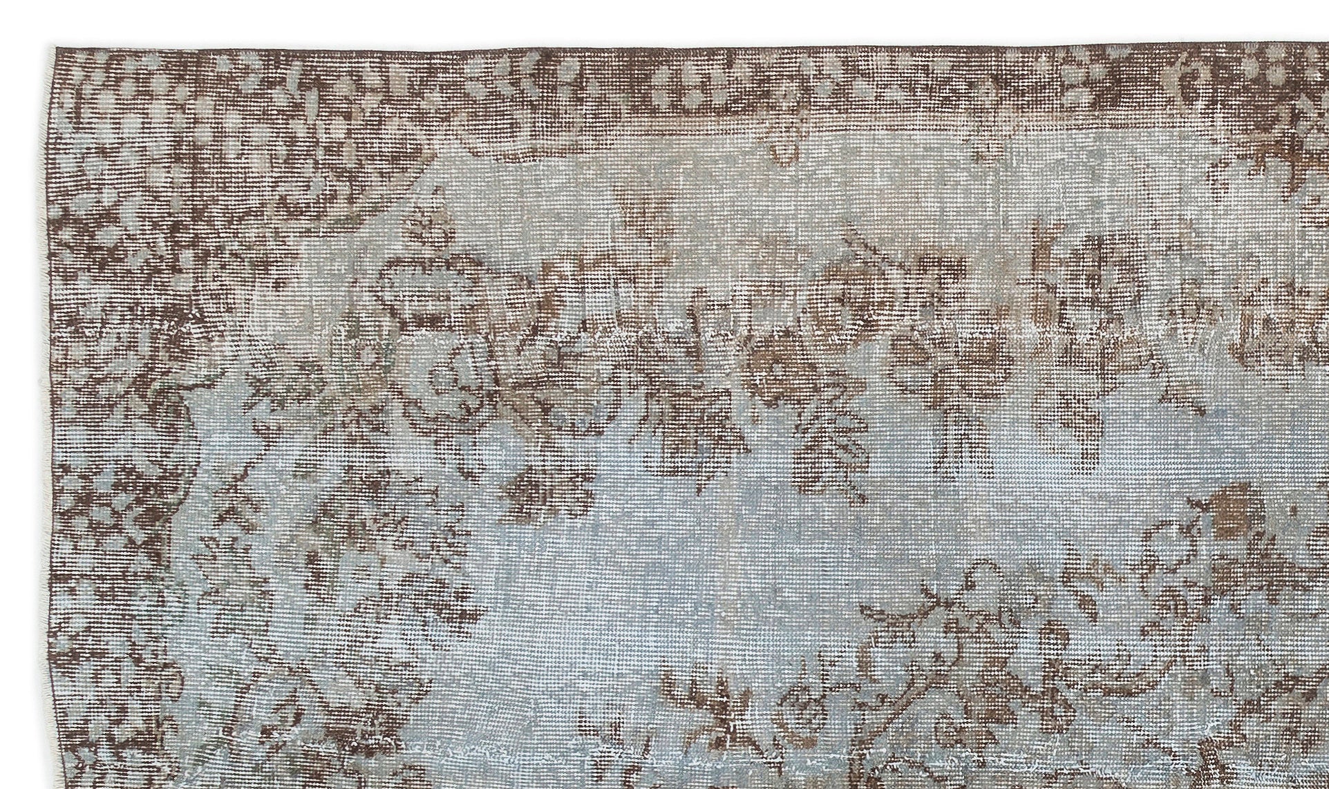 Blue Over Dyed Vintage Rug 5'3'' x 9'3'' ft 160 x 282 cm