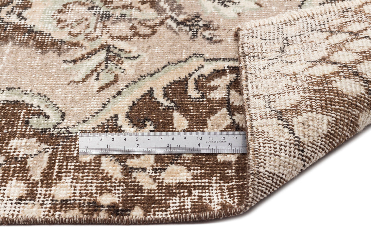 Beige Over Dyed Vintage Rug 6&#39;5&#39;&#39; x 9&#39;9&#39;&#39; ft 195 x 296 cm