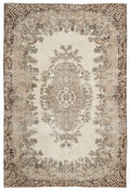 Beige Over Dyed Vintage Rug 6'5'' x 9'9'' ft 195 x 296 cm