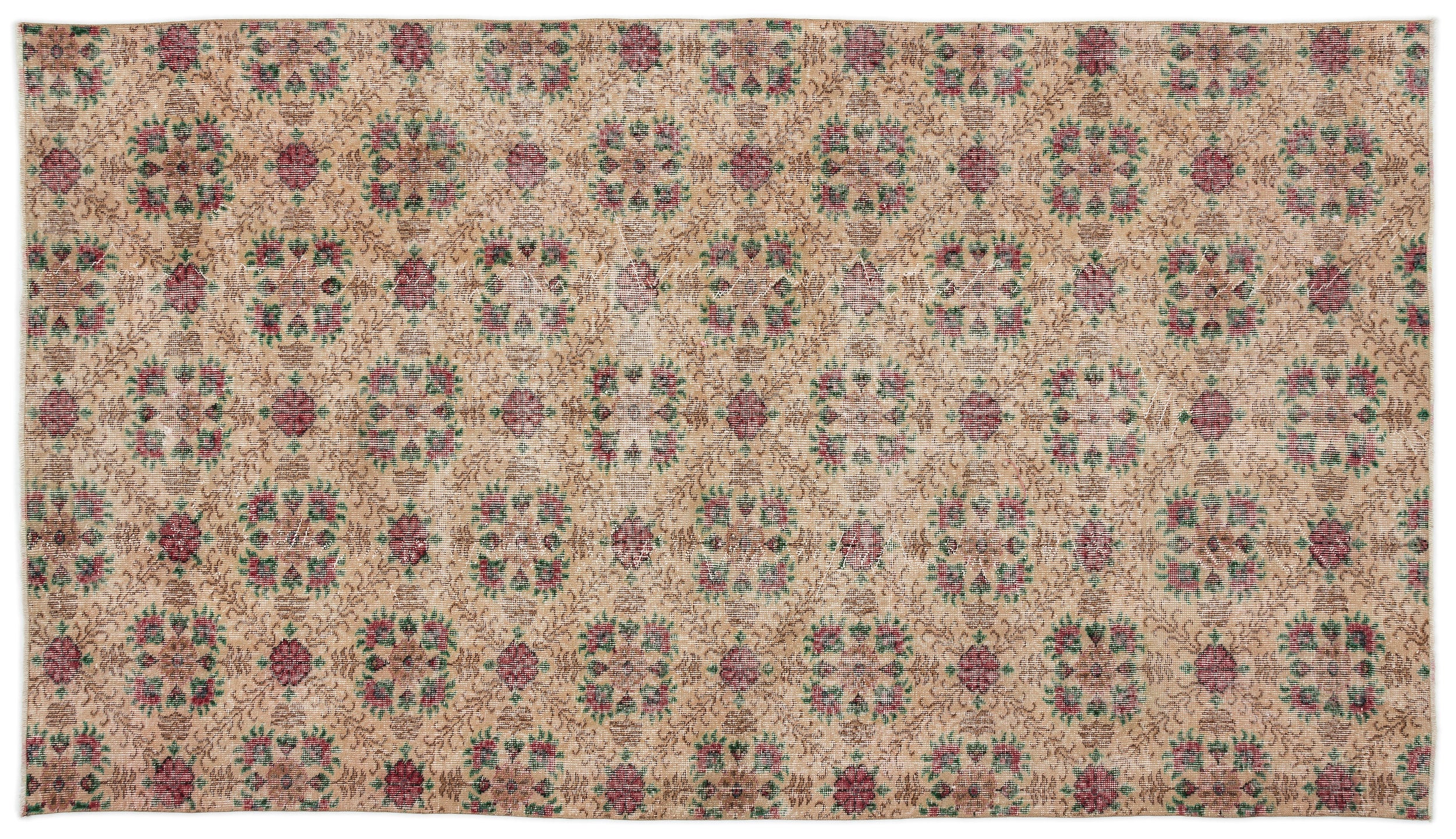 Retro Over Dyed Vintage Rug 5'5'' x 9'6'' ft 165 x 290 cm