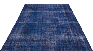 Blue Over Dyed Vintage Rug 5'7'' x 8'11'' ft 171 x 273 cm