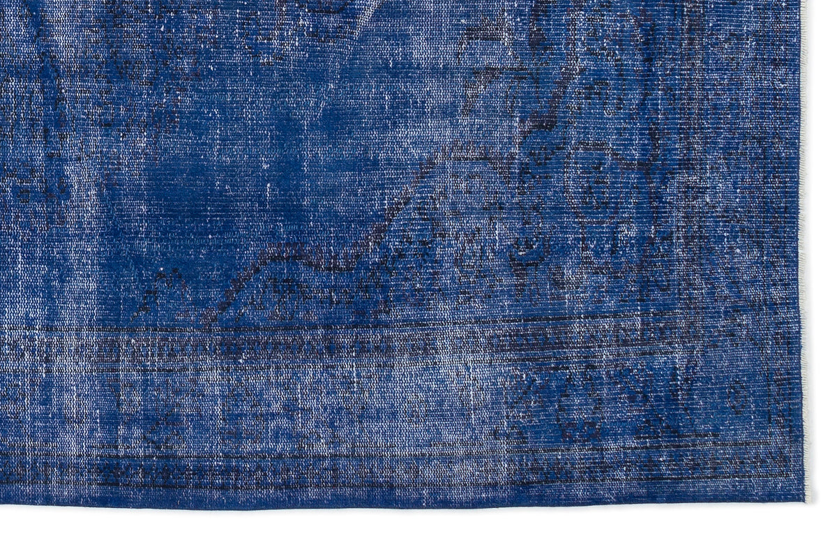 Blue Over Dyed Vintage Rug 5&#39;7&#39;&#39; x 8&#39;11&#39;&#39; ft 171 x 273 cm