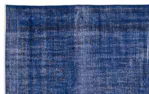 Blue Over Dyed Vintage Rug 5'7'' x 8'11'' ft 171 x 273 cm