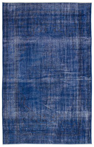 Blue Over Dyed Vintage Rug 5'7'' x 8'11'' ft 171 x 273 cm