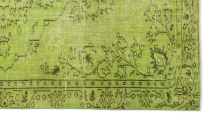 Green Over Dyed Vintage Rug 4'10'' x 8'11'' ft 148 x 271 cm