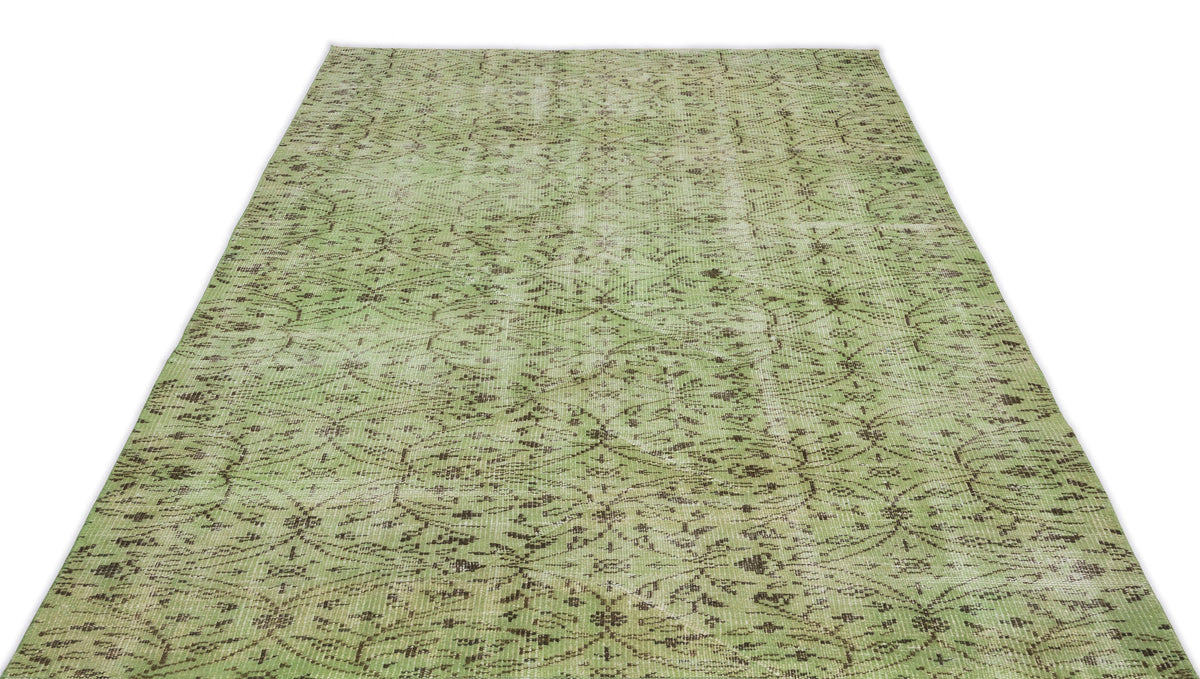 Green Over Dyed Vintage Rug 5&#39;3&#39;&#39; x 8&#39;9&#39;&#39; ft 161 x 267 cm