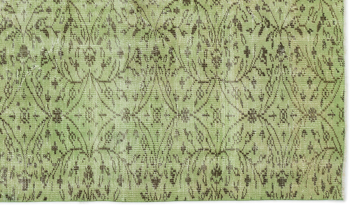 Green Over Dyed Vintage Rug 5&#39;3&#39;&#39; x 8&#39;9&#39;&#39; ft 161 x 267 cm