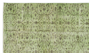 Green Over Dyed Vintage Rug 5'3'' x 8'9'' ft 161 x 267 cm