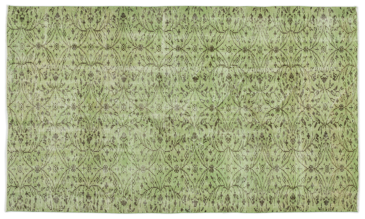 Green Over Dyed Vintage Rug 5&#39;3&#39;&#39; x 8&#39;9&#39;&#39; ft 161 x 267 cm