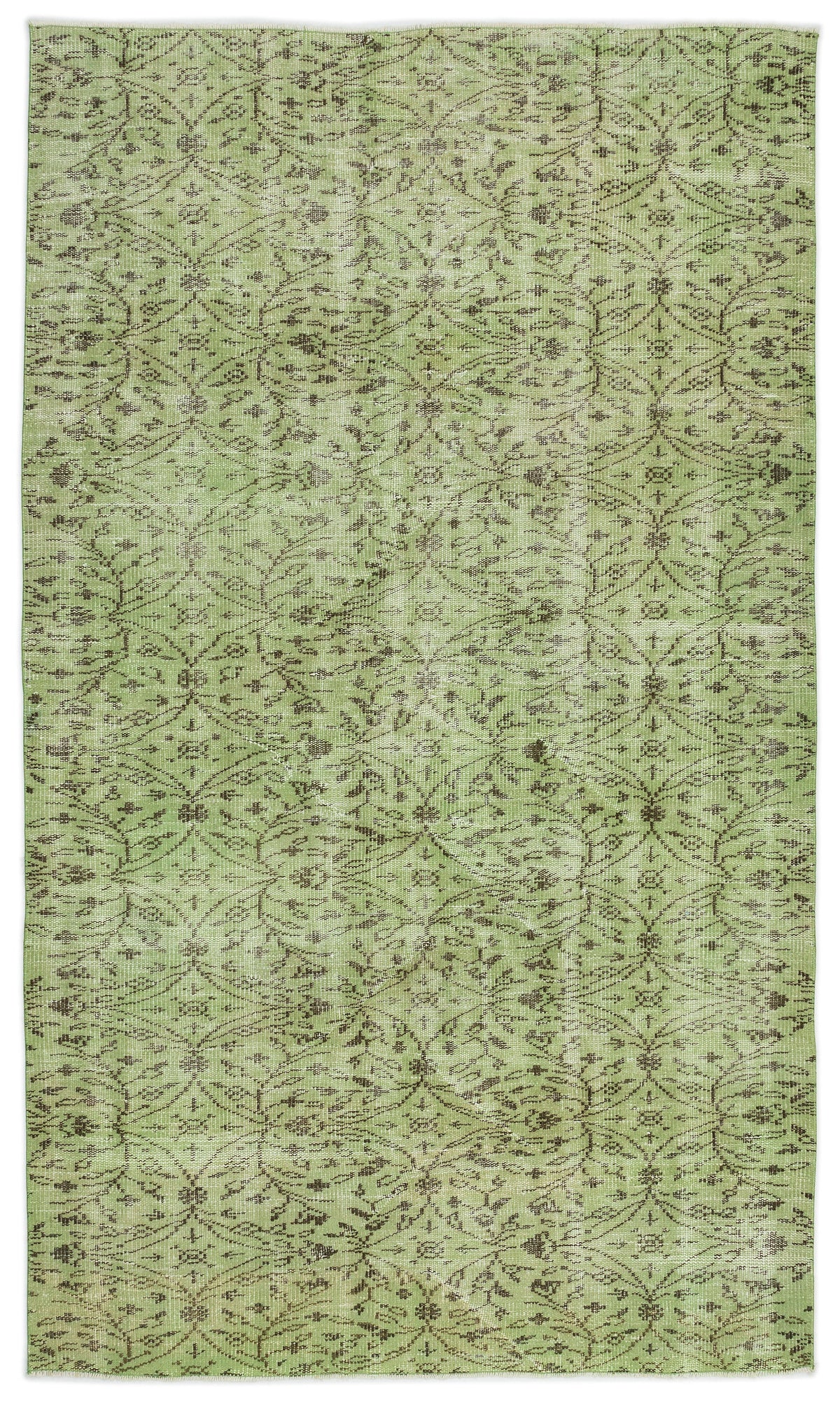 Green Over Dyed Vintage Rug 5&#39;3&#39;&#39; x 8&#39;9&#39;&#39; ft 161 x 267 cm