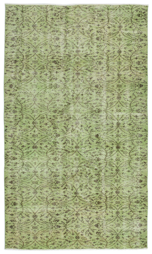 Green Over Dyed Vintage Rug 5'3'' x 8'9'' ft 161 x 267 cm