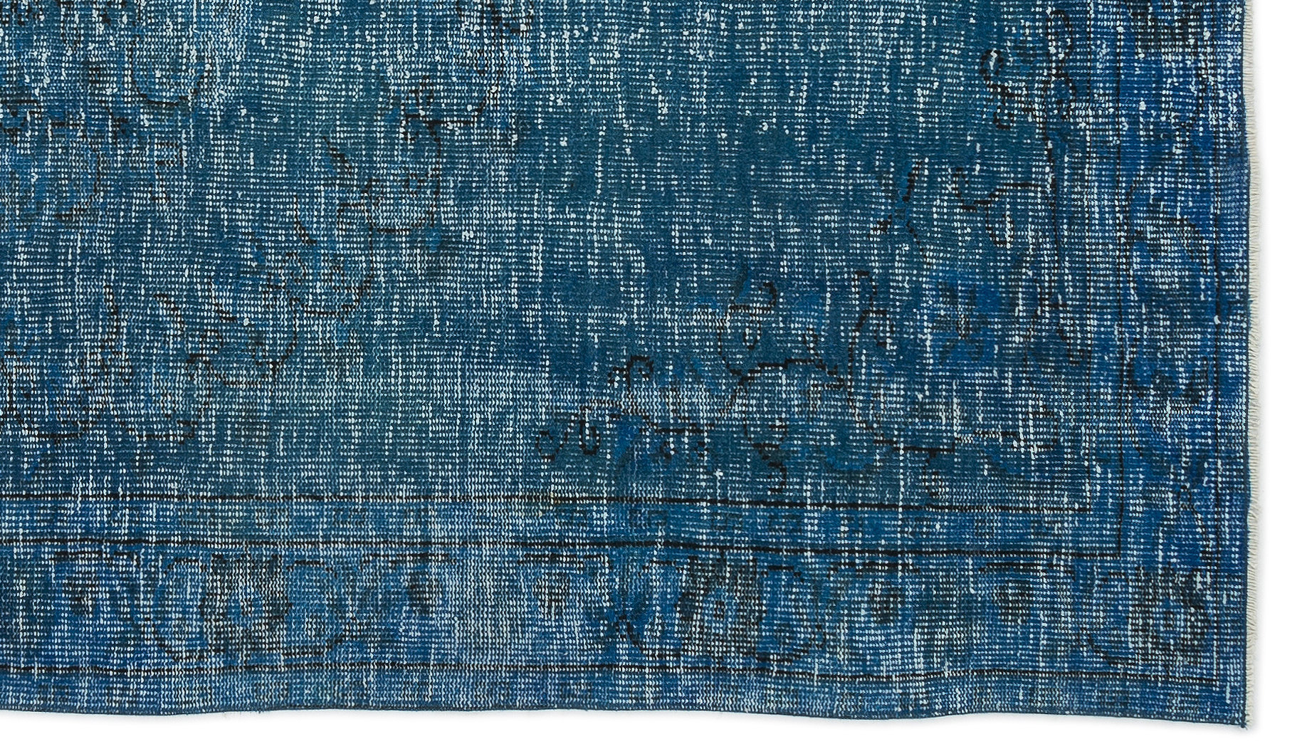 Turquoise  Over Dyed Vintage Rug 5'1'' x 8'10'' ft 154 x 268 cm