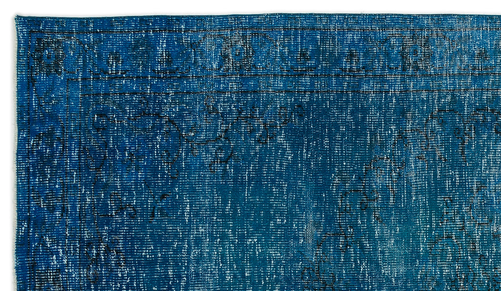 Turquoise  Over Dyed Vintage Rug 5'1'' x 8'10'' ft 154 x 268 cm