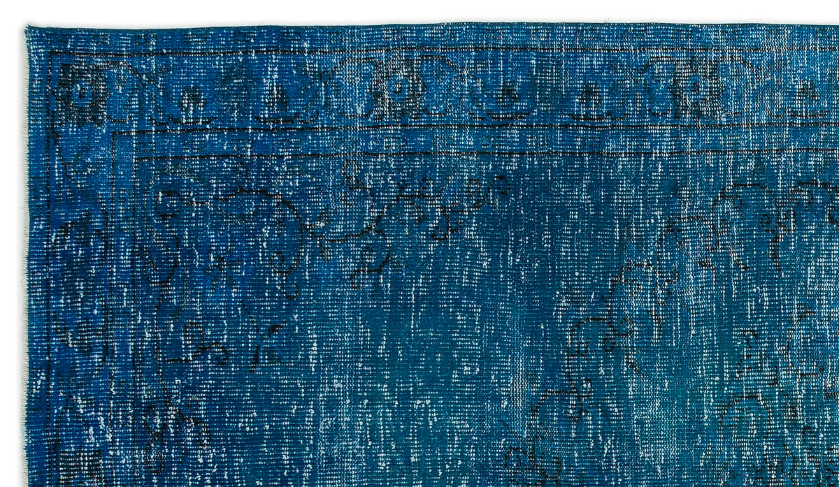 Turquoise  Over Dyed Vintage Rug 5&#39;1&#39;&#39; x 8&#39;10&#39;&#39; ft 154 x 268 cm