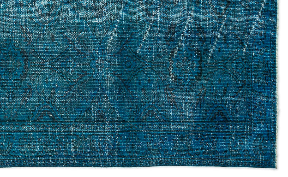 Turquoise  Over Dyed Vintage Rug 5&#39;3&#39;&#39; x 8&#39;9&#39;&#39; ft 160 x 266 cm