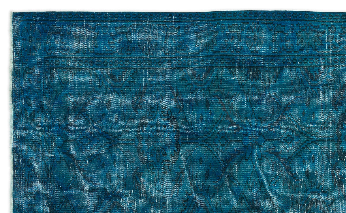 Turquoise  Over Dyed Vintage Rug 5&#39;3&#39;&#39; x 8&#39;9&#39;&#39; ft 160 x 266 cm