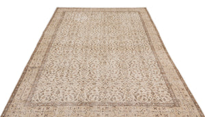 Beige Over Dyed Vintage Rug 5'7'' x 9'5'' ft 169 x 287 cm