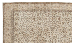 Beige Over Dyed Vintage Rug 5'7'' x 9'5'' ft 169 x 287 cm