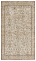 Beige Over Dyed Vintage Rug 5'7'' x 9'5'' ft 169 x 287 cm