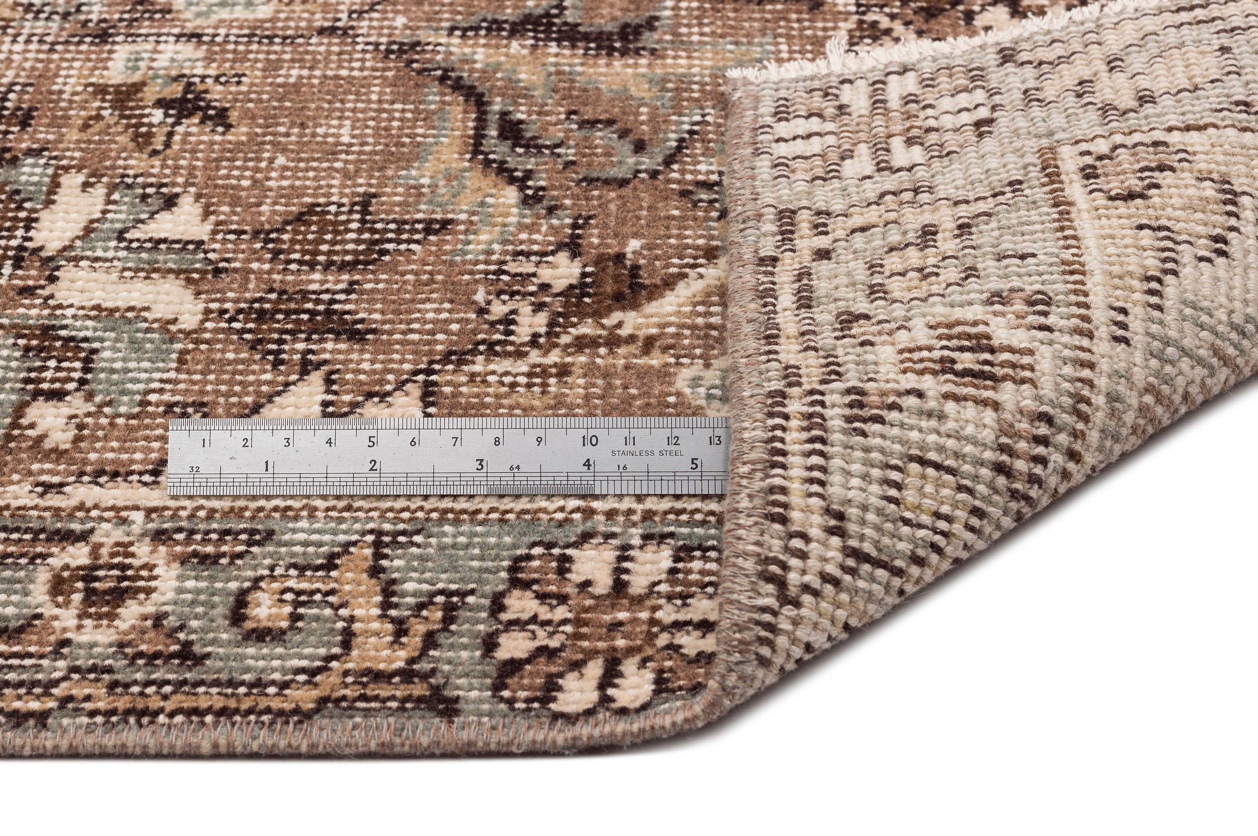 Beige Over Dyed Vintage Rug 6'4'' x 9'9'' ft 194 x 298 cm