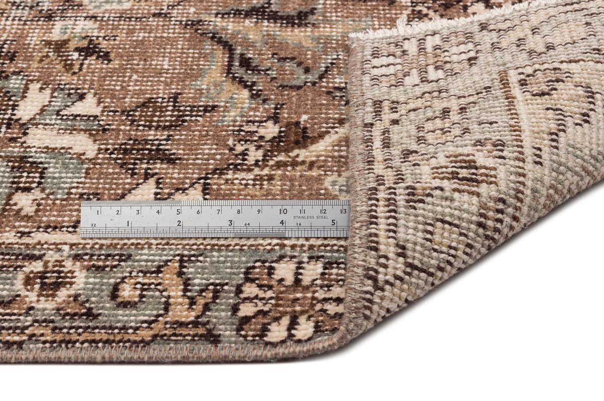 Beige Over Dyed Vintage Rug 6&#39;4&#39;&#39; x 9&#39;9&#39;&#39; ft 194 x 298 cm